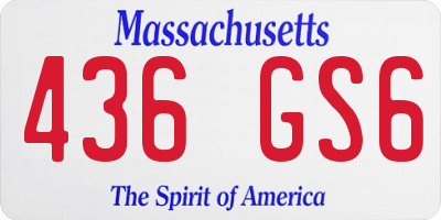 MA license plate 436GS6
