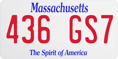 MA license plate 436GS7