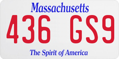 MA license plate 436GS9