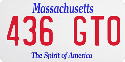 MA license plate 436GT0