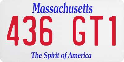MA license plate 436GT1