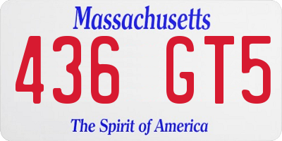 MA license plate 436GT5