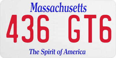 MA license plate 436GT6