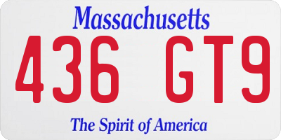 MA license plate 436GT9