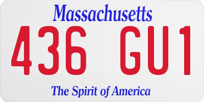 MA license plate 436GU1