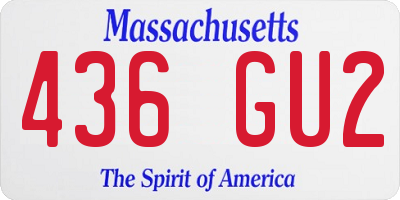 MA license plate 436GU2