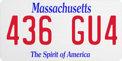 MA license plate 436GU4