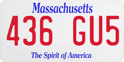 MA license plate 436GU5
