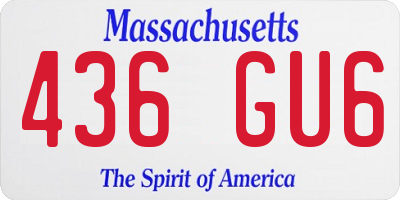 MA license plate 436GU6