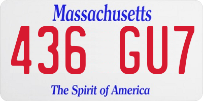MA license plate 436GU7