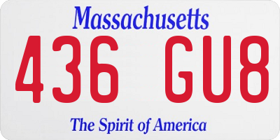 MA license plate 436GU8