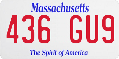 MA license plate 436GU9