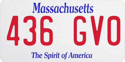 MA license plate 436GV0