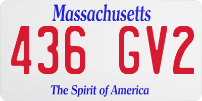 MA license plate 436GV2