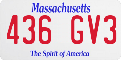 MA license plate 436GV3