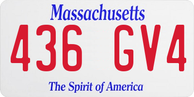 MA license plate 436GV4