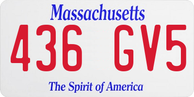 MA license plate 436GV5