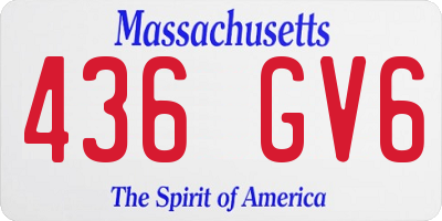 MA license plate 436GV6