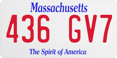 MA license plate 436GV7