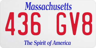 MA license plate 436GV8