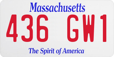 MA license plate 436GW1