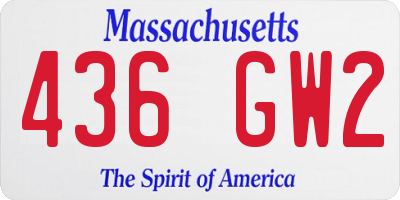 MA license plate 436GW2