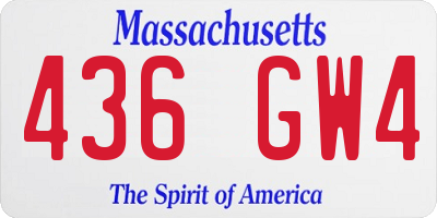 MA license plate 436GW4