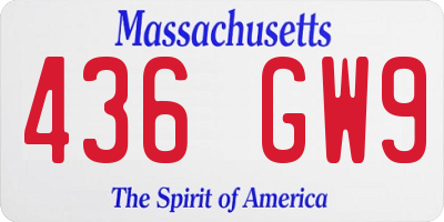 MA license plate 436GW9