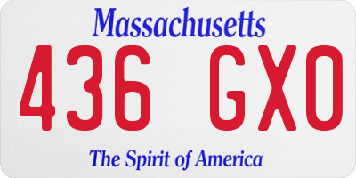 MA license plate 436GX0