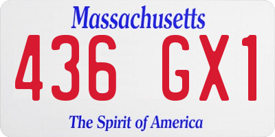 MA license plate 436GX1
