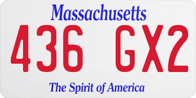 MA license plate 436GX2