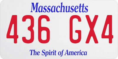 MA license plate 436GX4