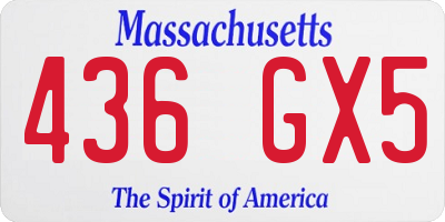 MA license plate 436GX5