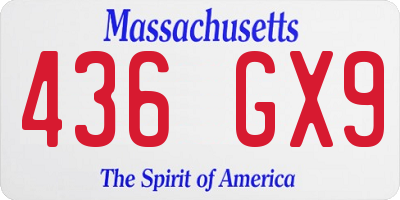 MA license plate 436GX9