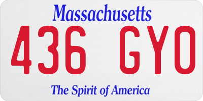 MA license plate 436GY0