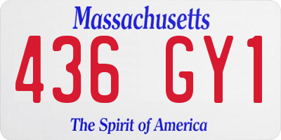 MA license plate 436GY1