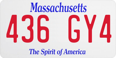 MA license plate 436GY4