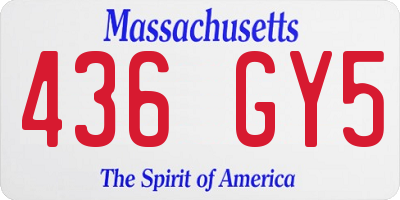 MA license plate 436GY5
