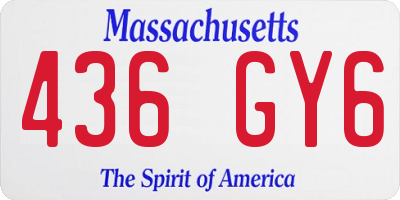 MA license plate 436GY6