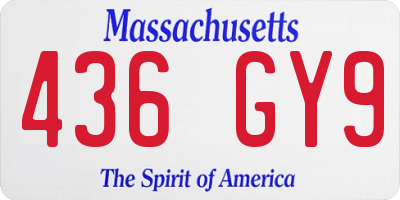 MA license plate 436GY9