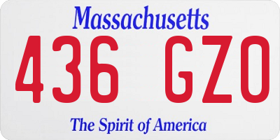 MA license plate 436GZ0