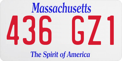 MA license plate 436GZ1