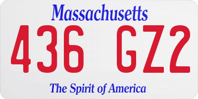 MA license plate 436GZ2