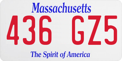 MA license plate 436GZ5