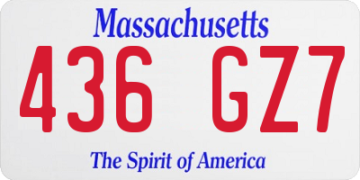 MA license plate 436GZ7