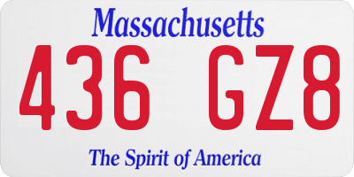 MA license plate 436GZ8