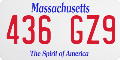 MA license plate 436GZ9