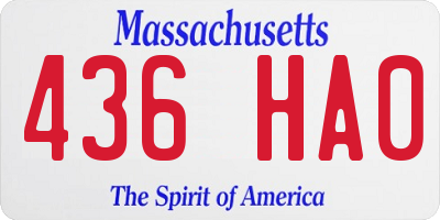 MA license plate 436HA0