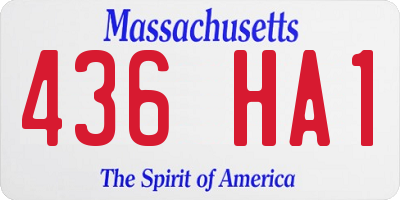 MA license plate 436HA1