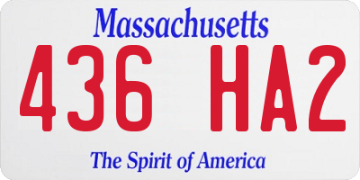 MA license plate 436HA2
